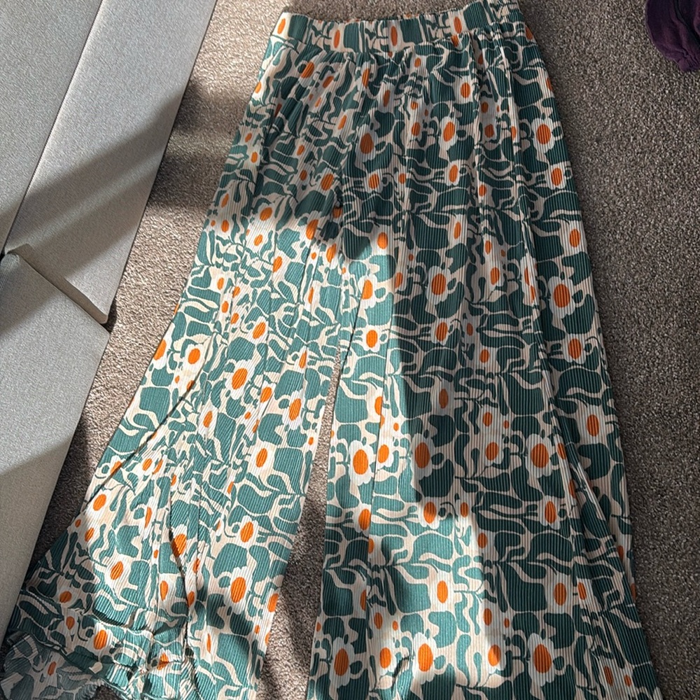 wide leg multi color flare pants